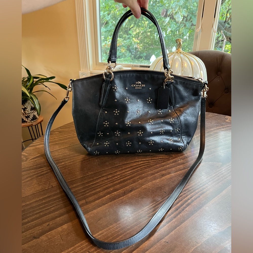 Coach Black Studded Kelsey Crossbody Purse